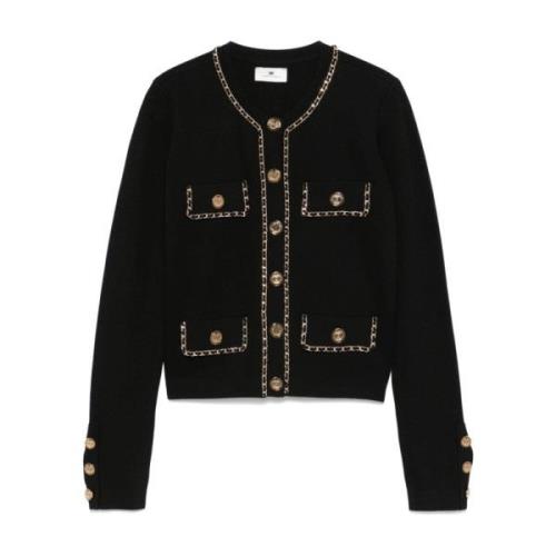 Elisabetta Franchi Svart Sweatshirt Aw24 Stilfullt Mysigt Black, Dam