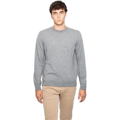 Alpha Studio Grå Ull Crewneck Sweatshirt Gray, Herr