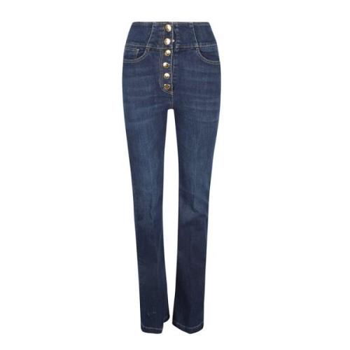 Elisabetta Franchi Stiliga Blåa Denim Jeans Blue, Dam