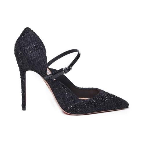 Aquazzura Svarta klackpumpar med vristrem Black, Dam