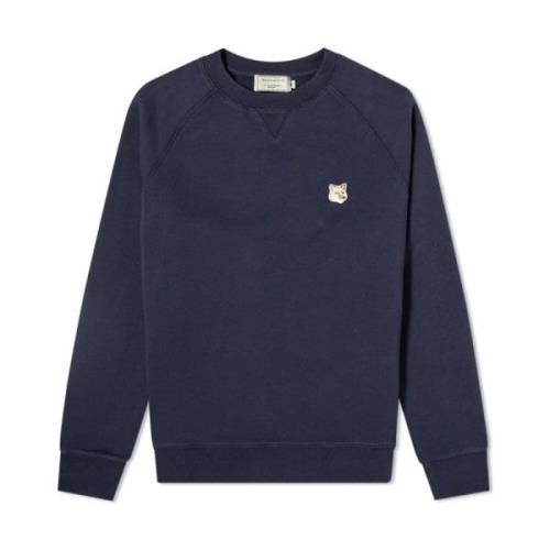 Maison Kitsuné Klassisk Sweatshirt med Räv Blue, Herr