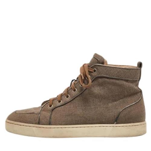 Christian Louboutin Pre-owned Pre-owned Canvas sneakers Brown, Herr