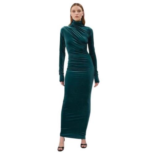 Amazuin Mörkgrön Velvet Chelsea Maxi Klänning Green, Dam