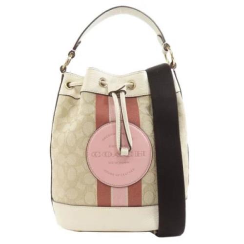 Coach Pre-owned Pre-owned Canvas handvskor Beige, Dam