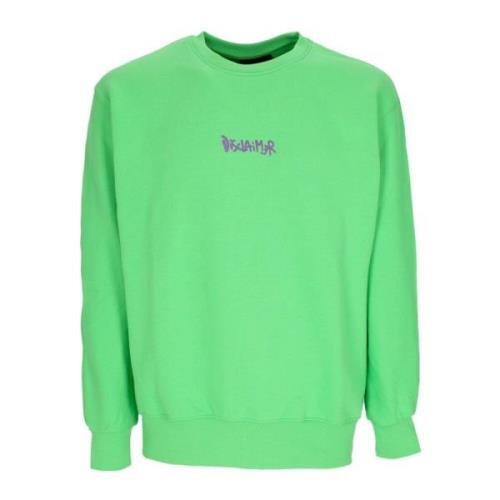 Disclaimer Lätt Crewneck Sweatshirt Baklogo Lime/Lila Green, Herr