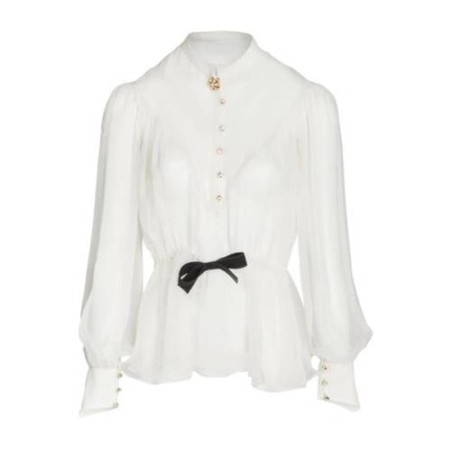 Giambattista Valli Ivory Blus med stil 1102 White, Dam