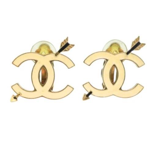 Chanel Vintage Pre-owned Metall rhngen Yellow, Dam