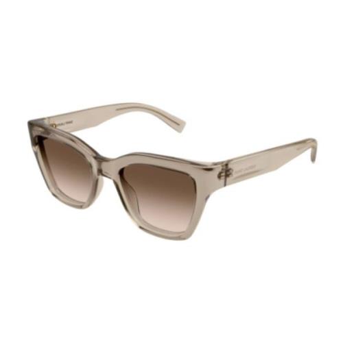 Saint Laurent Snygg Läder Axelväska Beige, Unisex