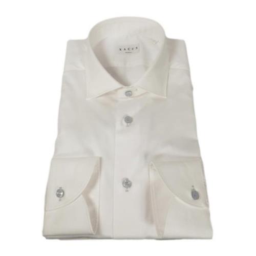 Xacus Slim Fit Vit Skjorta Poplin Bomull White, Herr