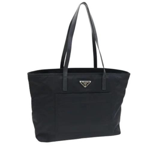 Prada Vintage Pre-owned Tyg totevskor Black, Dam