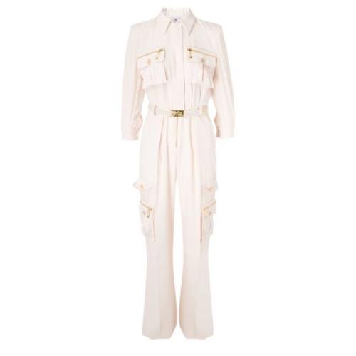 Elisabetta Franchi Lattice Jumpsuit White, Dam