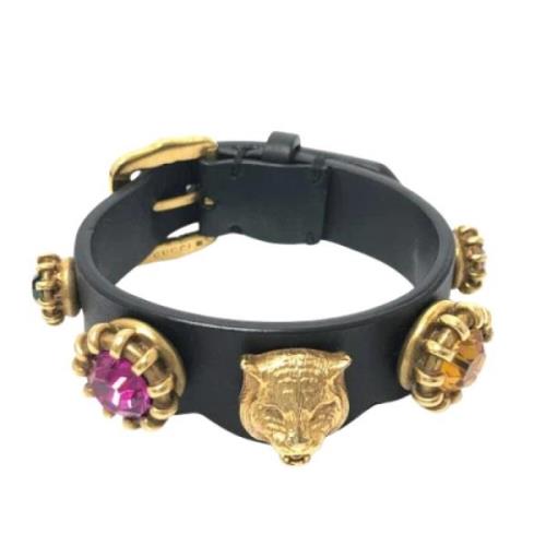 Gucci Vintage Pre-owned Laeder armband Black, Herr