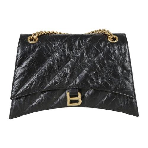 Balenciaga Svart Crush Chain Väska Black, Dam