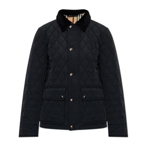 Burberry Quiltad jacka med corduroykrage Black, Dam