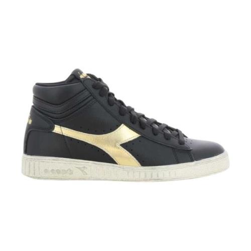 Diadora Guld High Top Sneakers Game Stil Black, Dam