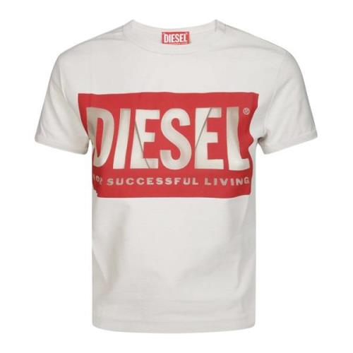 Diesel Logotyp T-shirt i trendig stil White, Dam