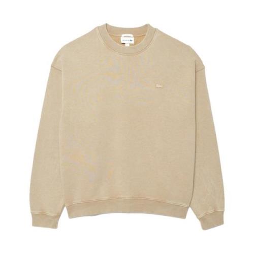 Lacoste Lös Passform Tvättad Effekt Sweatshirt Beige, Herr