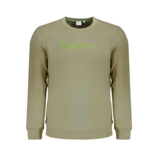 Pepe Jeans Grön Bomulls Sweatshirt Snygg Bekväm Green, Herr