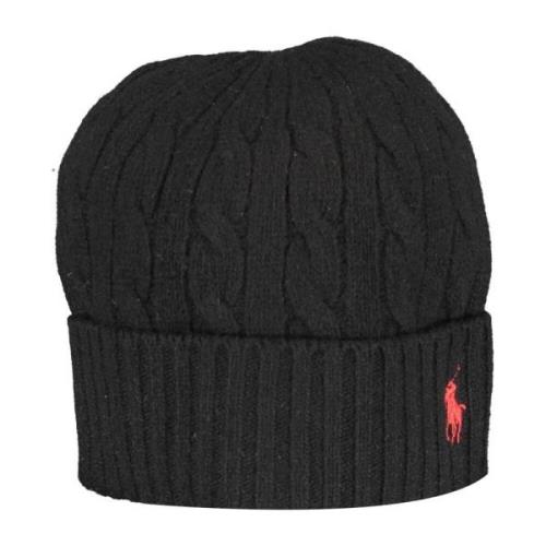 Ralph Lauren Broderad Svart Herr Beanie Mössa Black, Herr