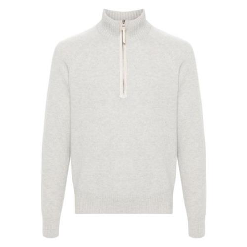 Tom Ford Lyxig Ull Cashmere Half-Zip Tröja Gray, Herr