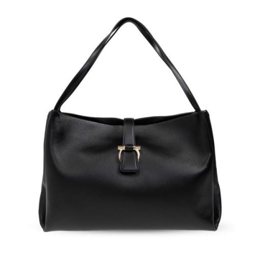 Salvatore Ferragamo Väsktyp shopper storlek medium Black, Dam