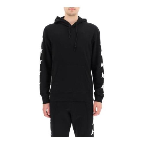 Golden Goose Stjärntryck Hoodie med Dragsko Black, Herr