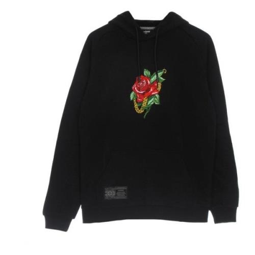 Dolly Noire Rosa Hoodie Svart Lättvikts Sweatshirt Män Black, Herr