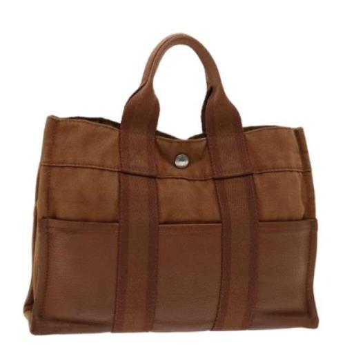 Hermès Vintage Pre-owned Canvas handvskor Brown, Dam