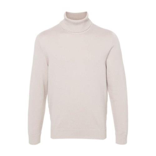 Drumohr Kräm Merino Hög Hals Tröja Beige, Herr