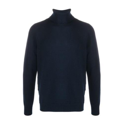 Drumohr Blå Merino Hög Hals Tröja Blue, Herr