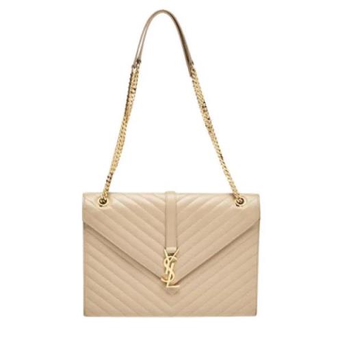 Yves Saint Laurent Vintage Pre-owned Laeder handvskor Beige, Dam