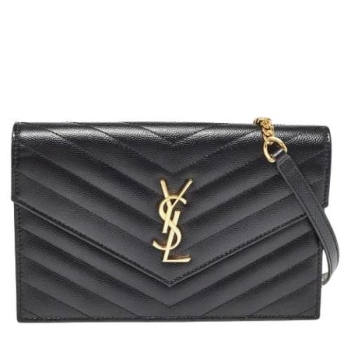 Yves Saint Laurent Vintage Pre-owned Laeder plnbcker Black, Dam