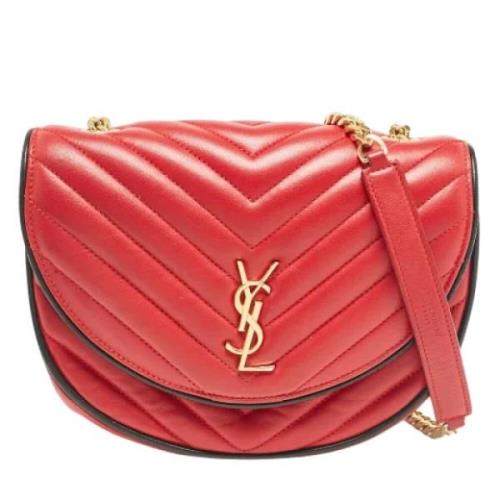 Yves Saint Laurent Vintage Pre-owned Laeder axelremsvskor Red, Dam