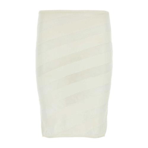 Gimaguas Elegant Ivory Viscose Blend Skirt White, Dam