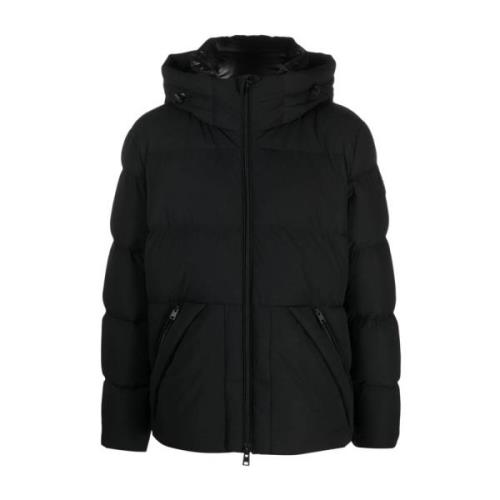 Woolrich Svarta Jackor med Elastisk Huva och Dragkedja Black, Herr