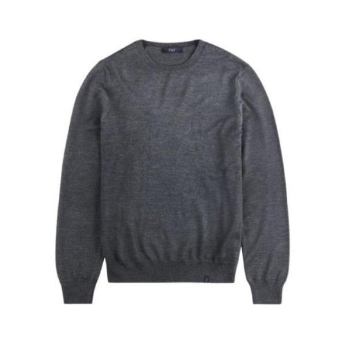 Fay Crew Neck Sweater Gray, Herr