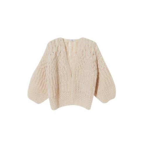 Maiami Handgjord Mohair Bomberjacka Beige, Dam