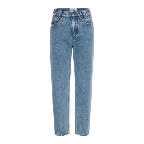 Ball Avslappnad passform Marble Wash Jeans Blue, Dam