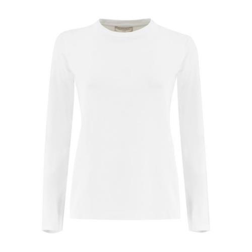 Antonelli Firenze Essentiell Bomull Jersey Crew Neck Tröja White, Dam