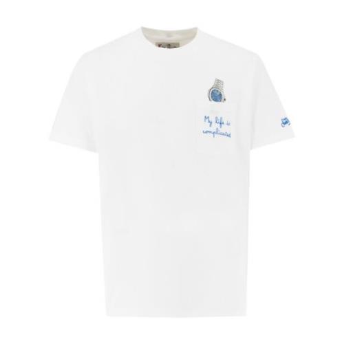 MC2 Saint Barth Broderad Crew Neck T-shirt White, Herr