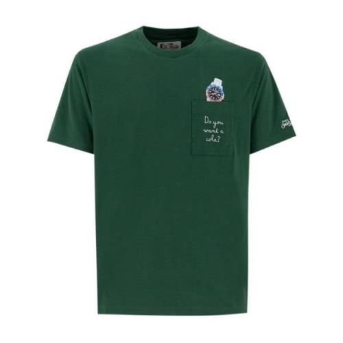 MC2 Saint Barth Broderad Crew Neck T-shirt Green, Herr