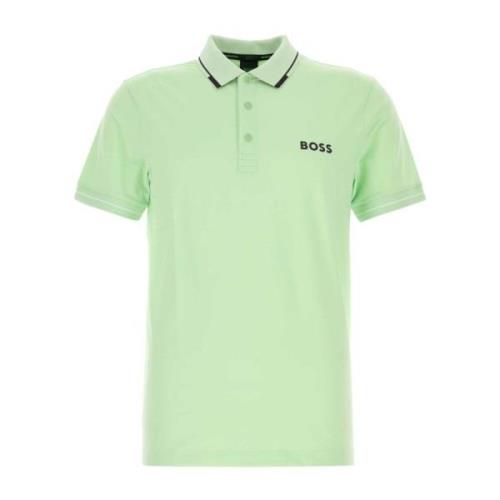 Boss Stretch Polo Shirt i Mintgrön Green, Herr