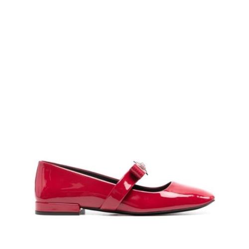 Versace Röda Lackläder Slip-On Skor Red, Dam