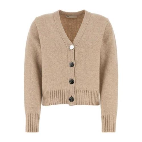 Tory Burch Ull Cardigan i Sandfärg Beige, Dam