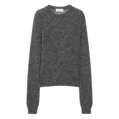 Sportmax Grå Alpacka Crew-Neck Sweater Gray, Dam