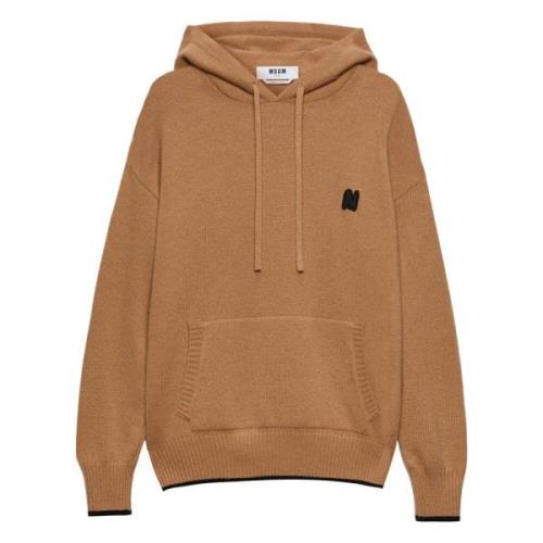 Msgm Beige Hoodie Tröja med huva Beige, Herr