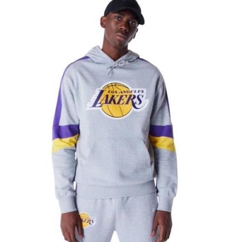 New Era Lakers Grå Hoodie Färgblock Gray, Herr