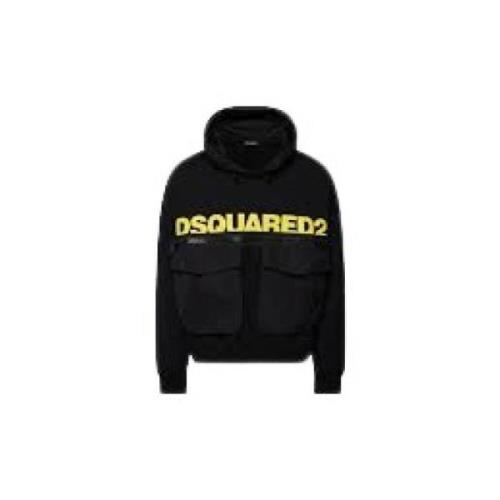 Dsquared2 Casual Hoodie Sweatshirt för män Black, Herr