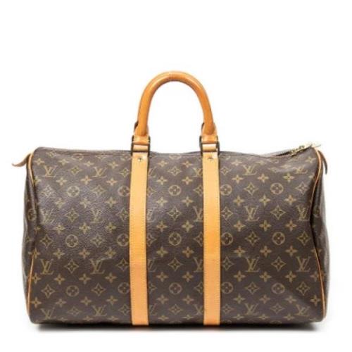 Louis Vuitton Vintage Pre-owned Belagd canvas handvskor Brown, Dam