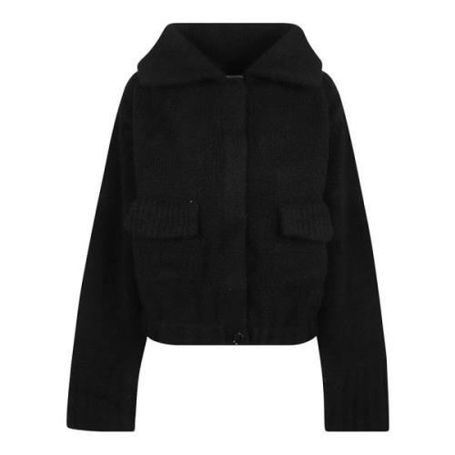 Dries Van Noten Svart Ulljacka Elegant Stil Black, Dam